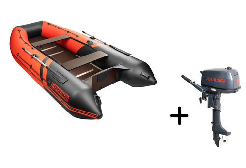 YACHTMAN-360 СК красный-черный + KAMISU T 5 BMS (комплект лодка + мотор)