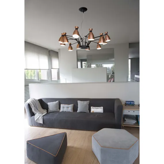 Подвесной светильник Retro 12 плафонов, медный