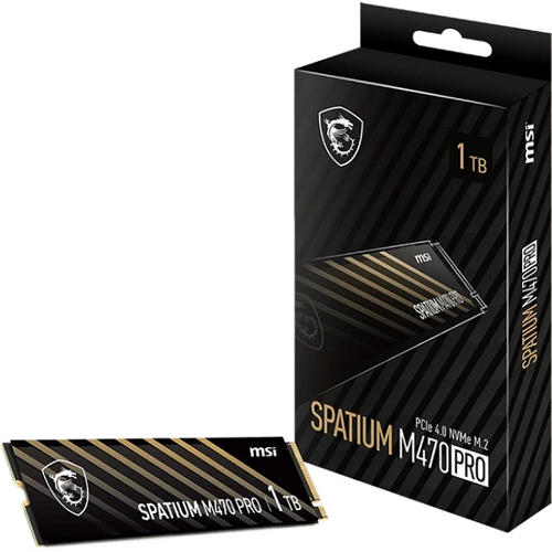 Жесткий диск SSD M.2 1Tb MSI SPATIUM M470 PRO, 6000/4000MBs, 950000 IOPS, 3D NAND, 2280, PCI-E 4.0 x4 (S78-440L0J0-P83)
