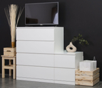 Комод белый Марм с 4 глубокими ящиками 80х48х101 см / высокий комод для вещей в скандинавском стиле