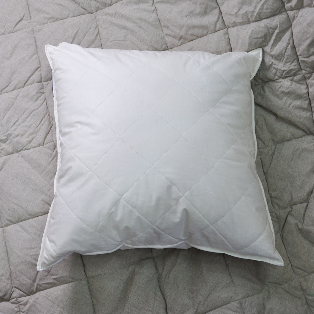 Подушка Лебяжий пух 70х70 см с чехлом из хлопка Люкс