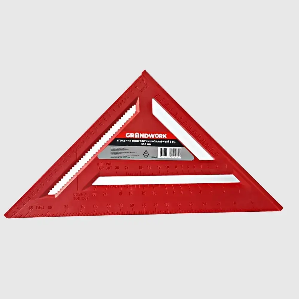 Угольник измерительный 300 мм "тип Свенсона", усиленный GRANDWORK 22300