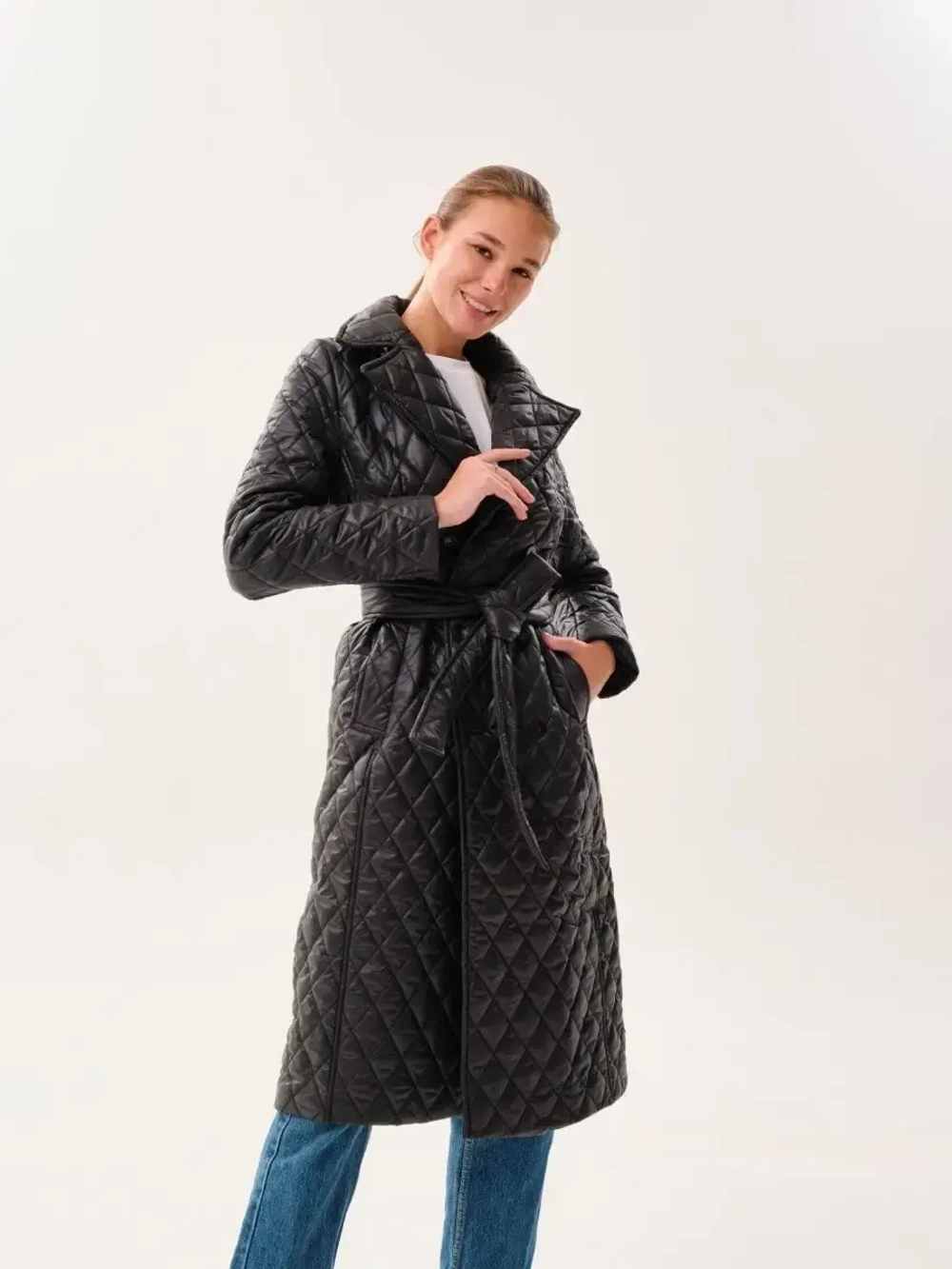 Пальто женское стеганое демисезонное