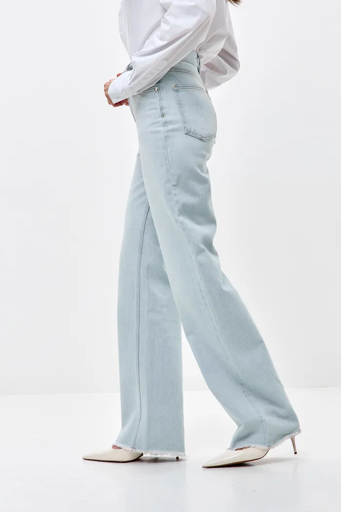 Джинсы Wide Leg голубого цвета