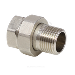 Соединитель латунь никель американка Ду 20 (3/4") прямой ВР/НР VALFEX VF.340.N.034