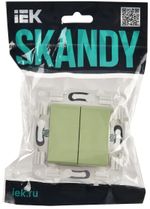 SKANDY Выключатель 2-клавишный перекрестный 10А SK-V06G мятный IEK