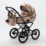 Универсальная детская коляска Adamex Porto Retro Flowers FL-5 (2в1)