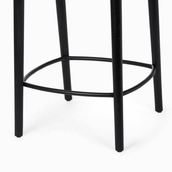 Полубарный стул Canada темное дерево и серая ткань