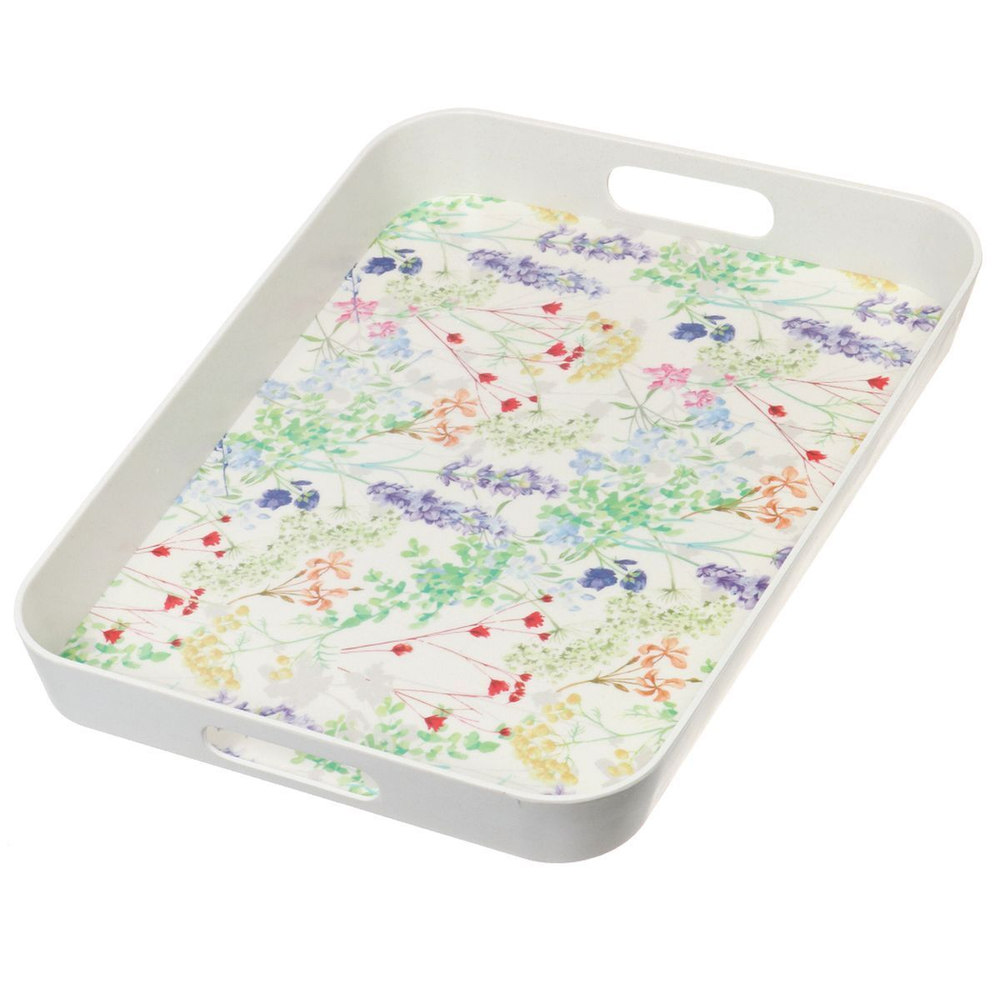 Поднос бамбук, 41х31 см, прямоуг, Вальс цветов, Y4-5479