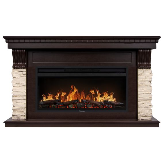 Каминокомплект: Очаг Electrolux EFP/P-4220LS, портал Michigan 42/40/36, камень мол., шп. тем. дуб — (1)