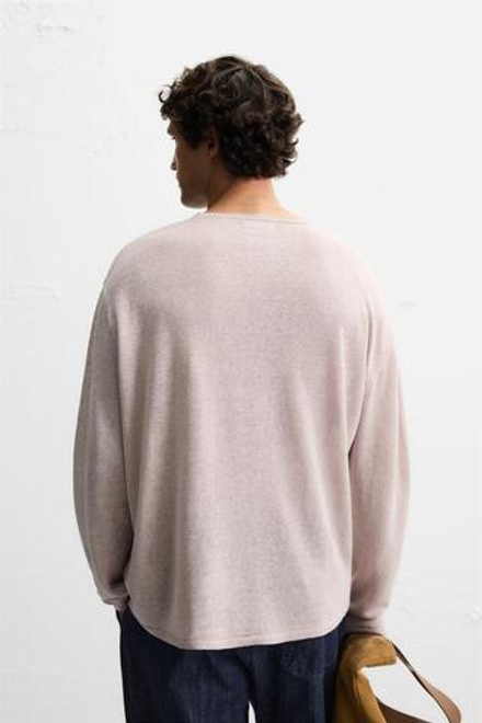 ZARA СВИТЕР ИЗ 100% ЛЬНА, БЕЖЕВЫЙ