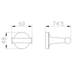 Двойной крючок для ванной WONZON & WOGHAND SIMPLE, Брашированное золото (WW-6525-BG)