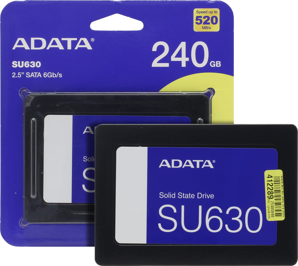 Накопитель SSD 240 Gb SATA 6Gb/s ADATA Ultimate SU630 &lt;ASU630SS-240GQ-R&gt; 2.5" 3D QLC