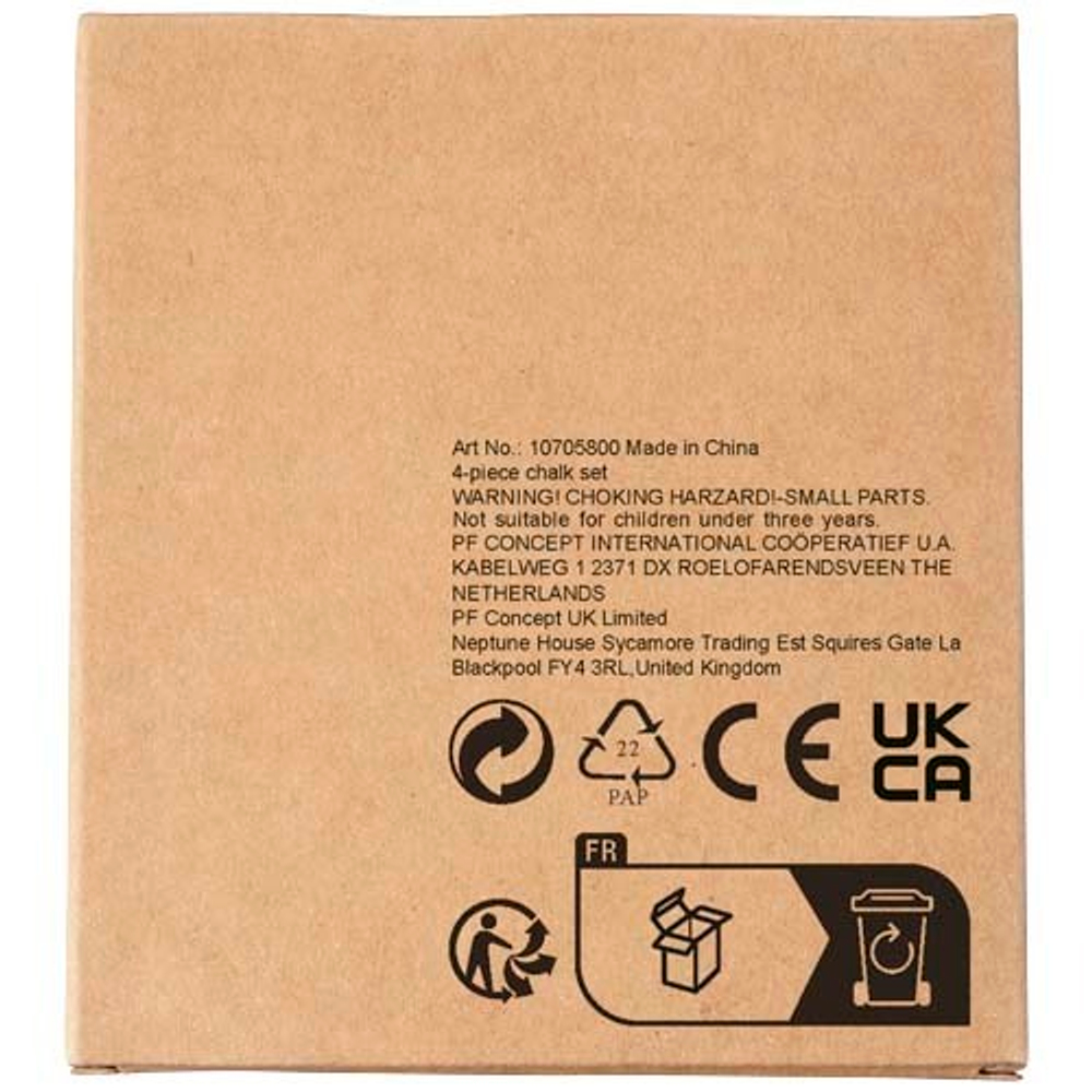 Набор мелков в натуральной коробке 4 единицы