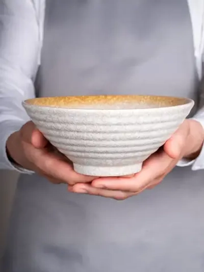 Набор посуды 2 тарелки глубокие охра фарфор салатник 20 см