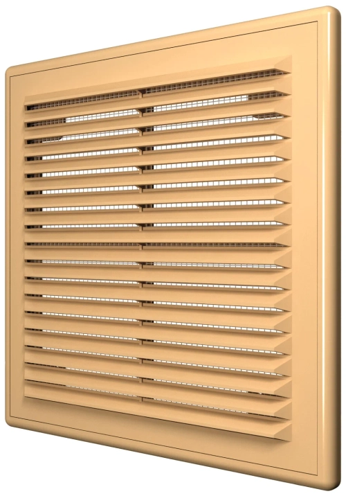 Решетка вен. разъем. с сеткой 208*208 беж. 2121Р