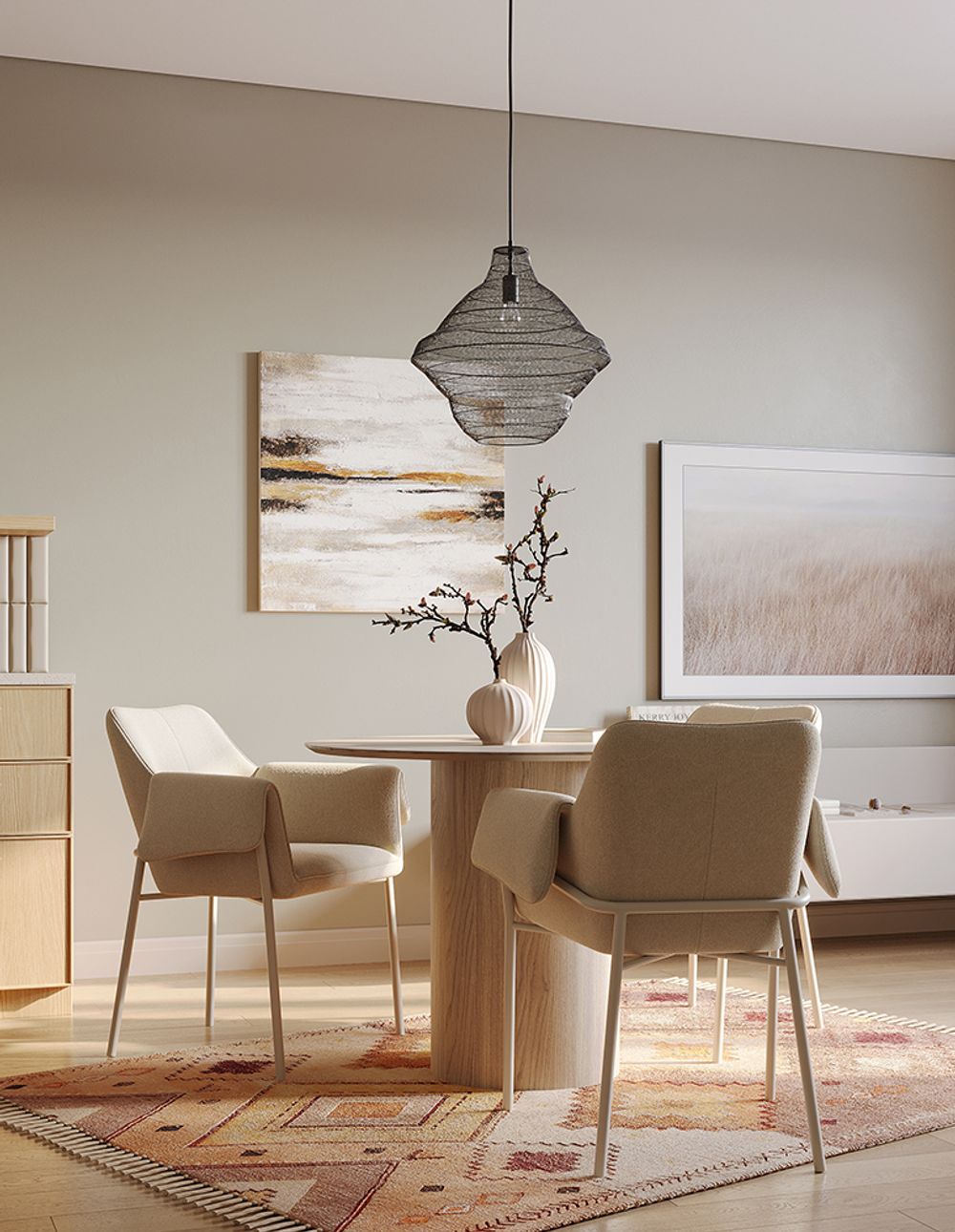 Стул Aline, шенилл, молочный