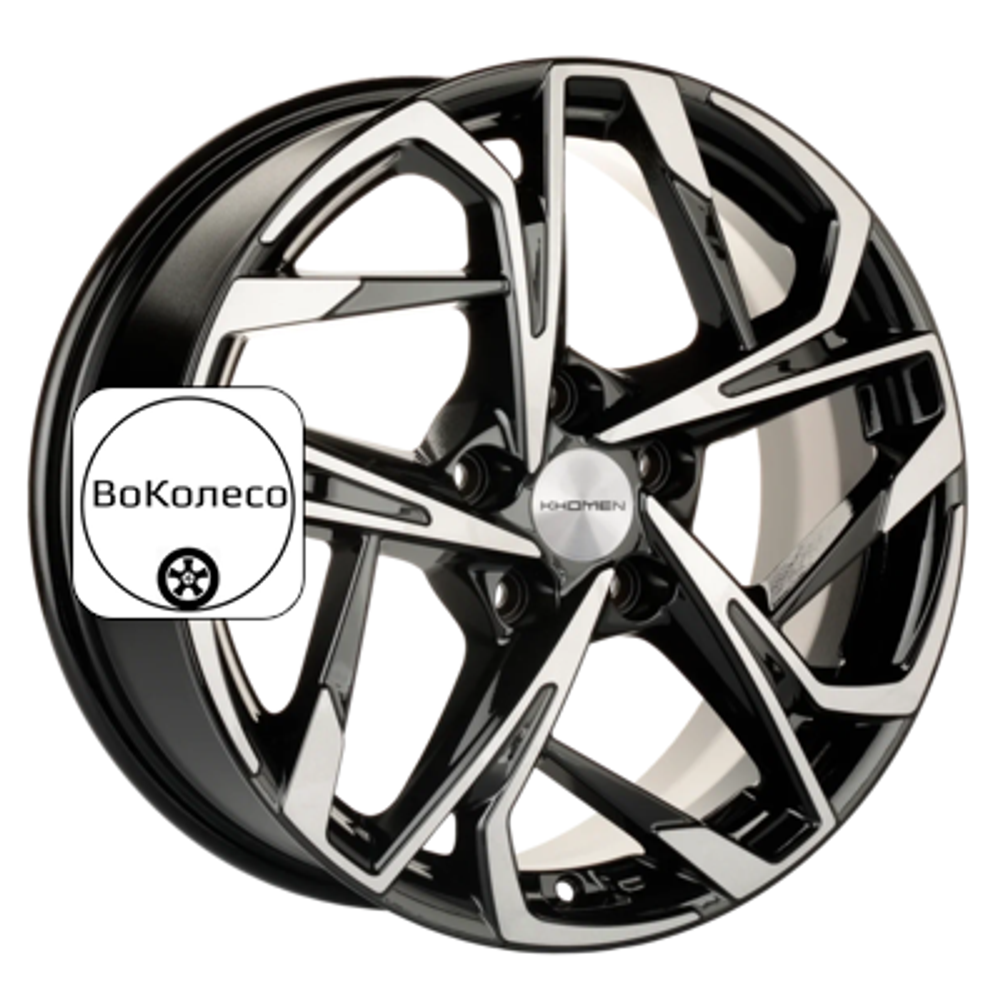 7x17/5x112 ET49 D66,6 KHW1716 (Audi A4) Black-FP Khomen Wheels