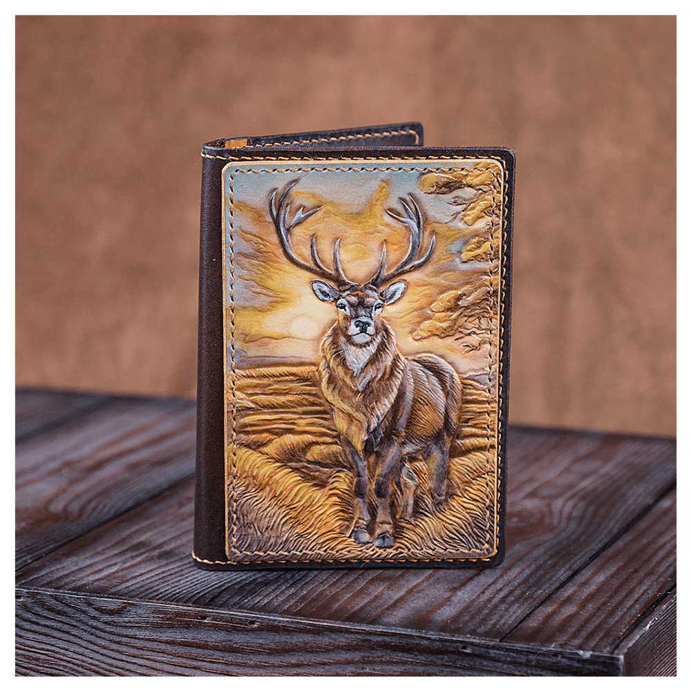 Кожаная обложка на паспорт «Сохатый»