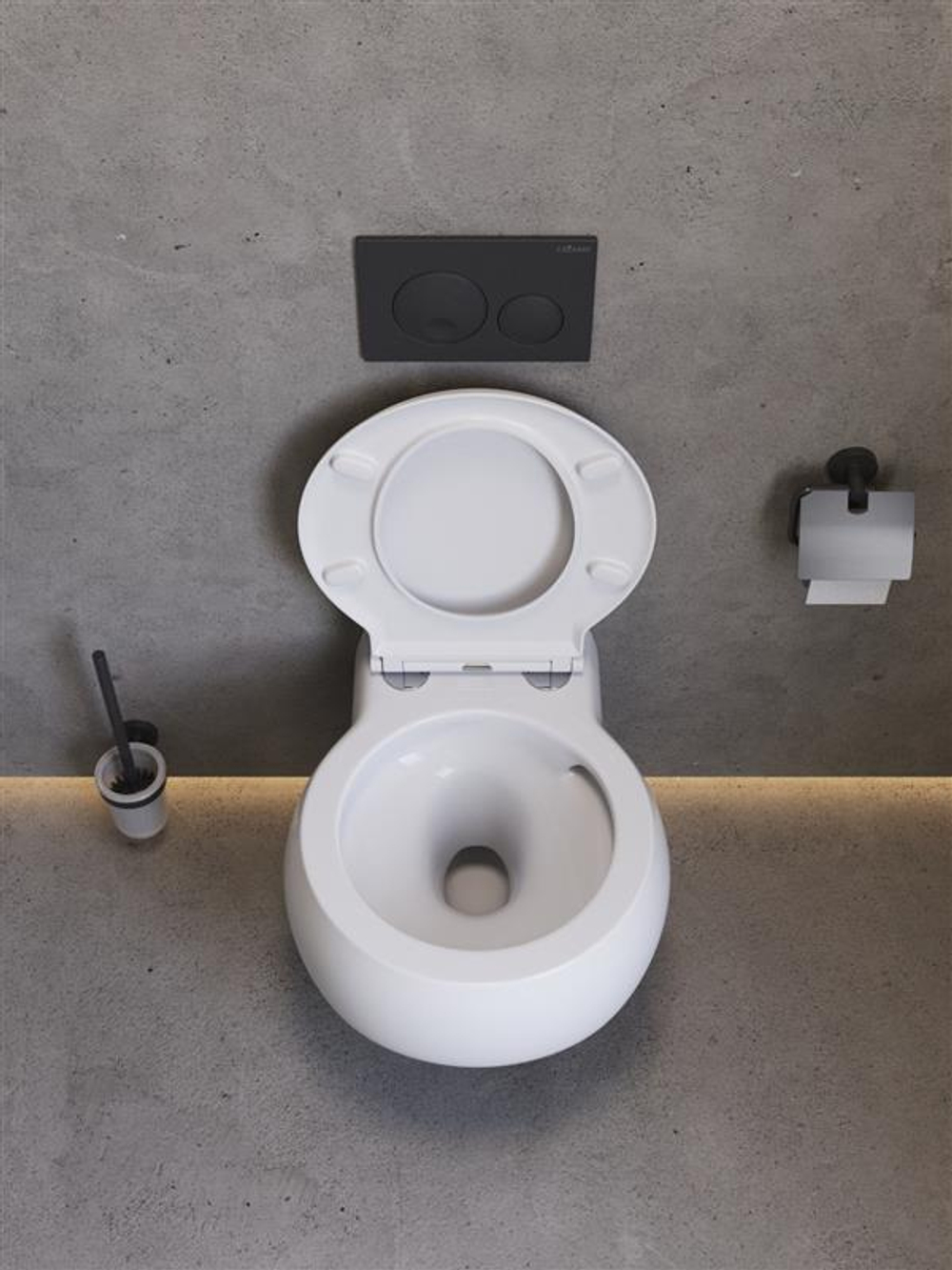 Унитаз подвесной безободковый с сиденьем и смывом TORNADO CEZARES GRANDE-TOR CZR-308-TH-TOR/SC