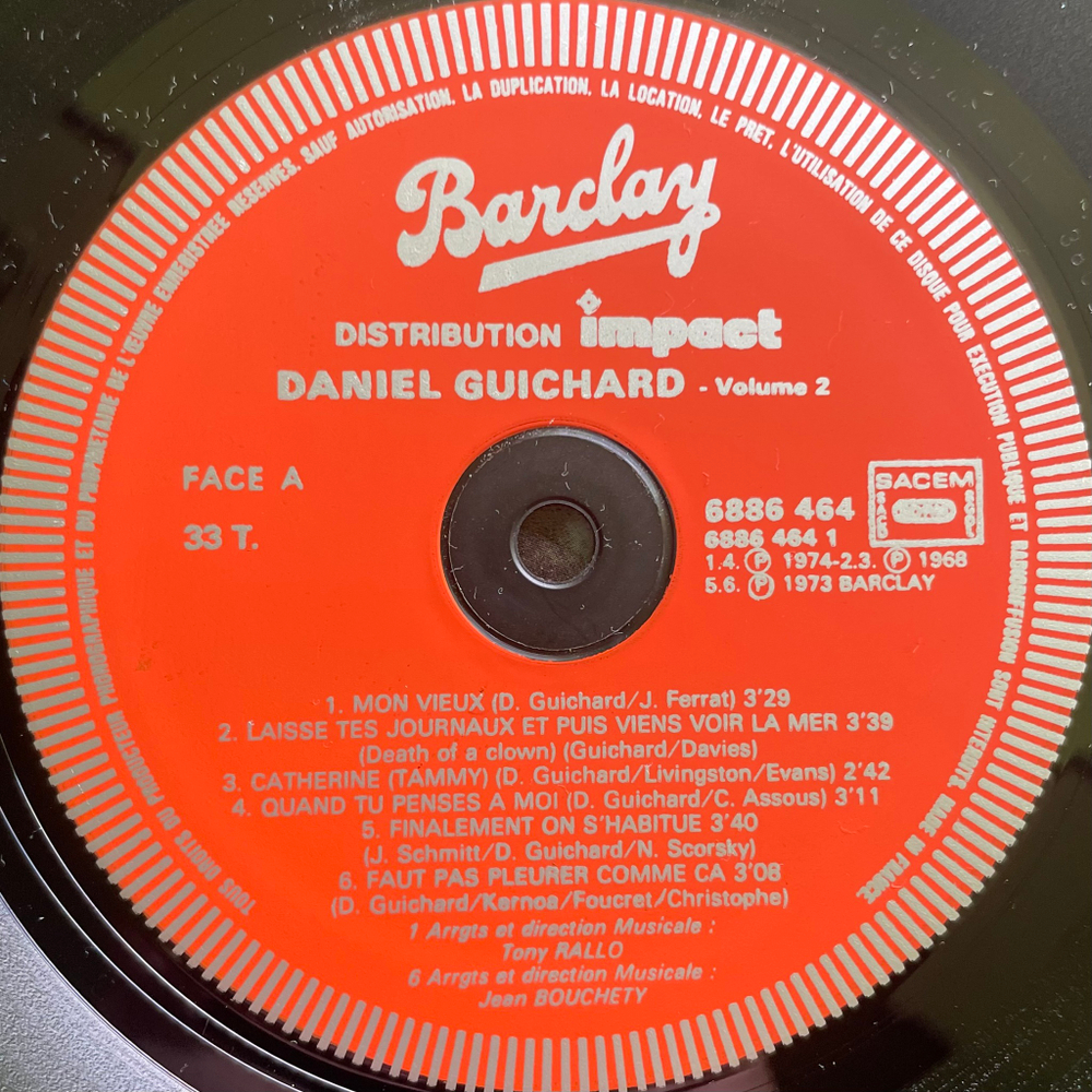Daniel Guichard ‎– Volume 2 (Франция)