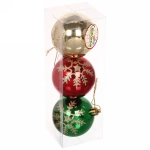 Новогодние шары «Сказочные снежинки» 6 см (набор 3шт), микс