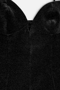 ZARA КОРОТКОЕ ПЛАТЬЕ НА БРЕТЕЛЯХ ОБЪЕМНОГО КРОЯ, ЧЕРНЫЙ