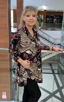 Цветной блузон с запахом