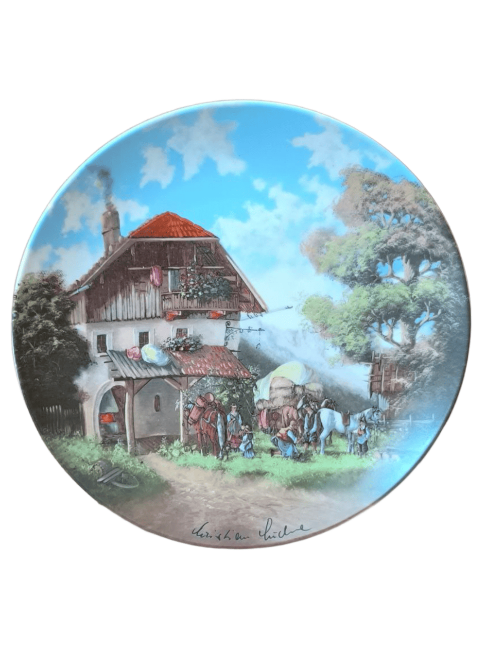 Тарелка декоративная "Перед кузницей" Германия (2)