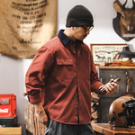 Рубашка для мужчин,два накладных кармана,воротник другого цвета на весну