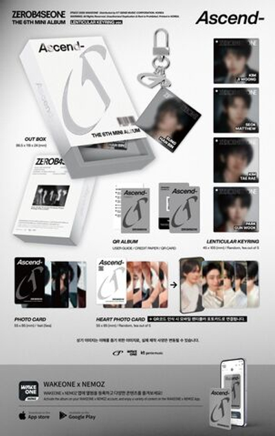 (ПРЕДЗАКАЗ) Альбом ZEROBASEONE - ASCEND- 6th Mini Album LENTICULAR KEYRING 5 Version SET