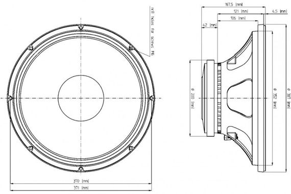 EighteenSound 15MB650/8 динамик, диаметр 15 дюймов, 400Вт