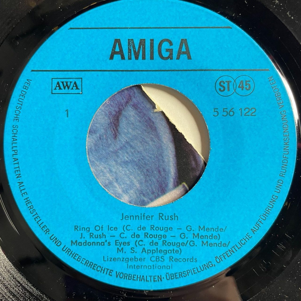 Винтажная виниловая пластинка LP Jennifer Rush (ГДР 1985) 7 дюймов, 45 RPM, Single