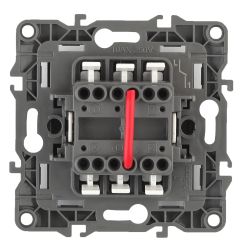 12-1004-03 ЭРА Выключатель двойной, 10АХ-250В, IP20, без м.лапок, Эра12, алюминий | ЭРА 12 Алюминий