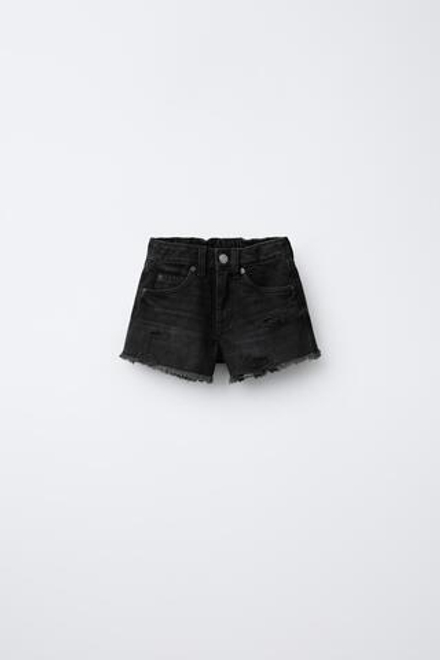 ZARA ДЖИНСОВЫЕ ШОРТЫ, ЧЕРНЫЙ