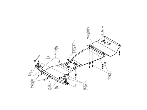 Защита стальная 3 мм для Mitsubish L200, Pajero Sport MOTODOR.11339