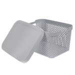 Корзина для хранения с крышкой Plast Team STOCKHOLM, 15 л серый шторм