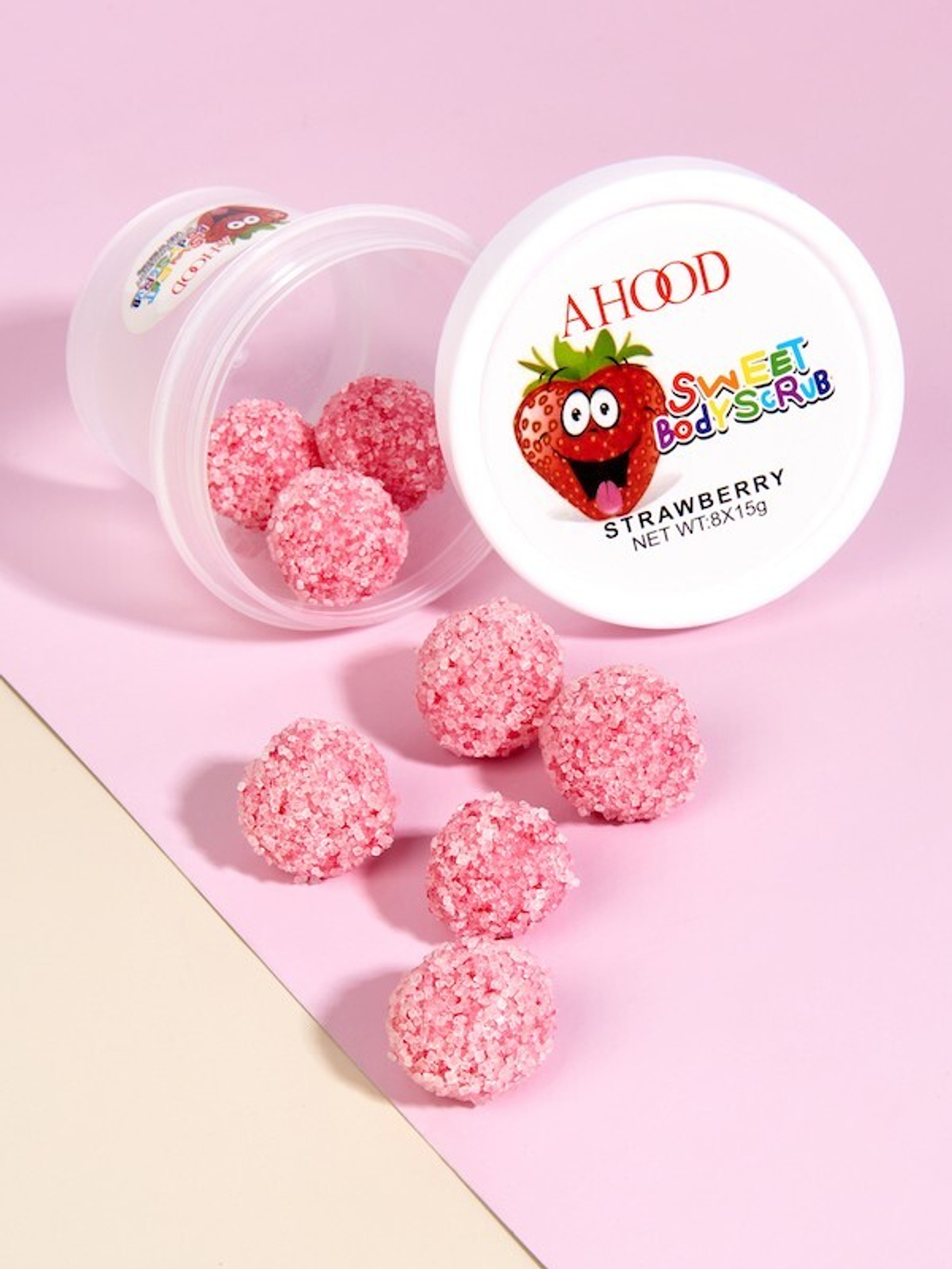 Cкраб для тела Ahood Sweet Body Scrub Strawberry сахарный Клубника 8 шариков