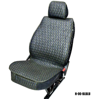Накидки сидений ПОЛНЫЙ Coolpart MAXIMAL LUX (кт) - N-05-BLBLU (Эфф мокрой кожи) черный/ шов синий