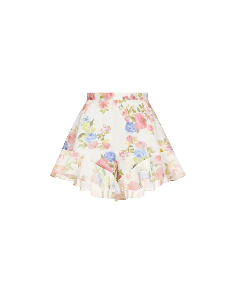 Одри (Audrie), шорты с рюшами из молочного шифона с цветочным принтом