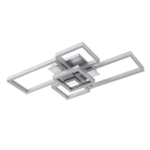 Потолочный светодиодный светильник 148Вт, 10752Лм, 3000-6500К, Ra>80,  плавная регулировка мощности, изменение цветовой температуры, ночник,  металл/акрил, серебро