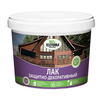 Лак защитно-декоративный водный Дуб 2,5кг ECOTERRA /5