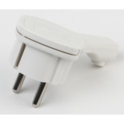 Вилка ЭРА V5(U) ультра плоская c заземлением 16A с кольцом белая