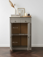 Тумба Индра 118.5x78.8x36.5, серая из МДФ, с ящиками, Dipriz