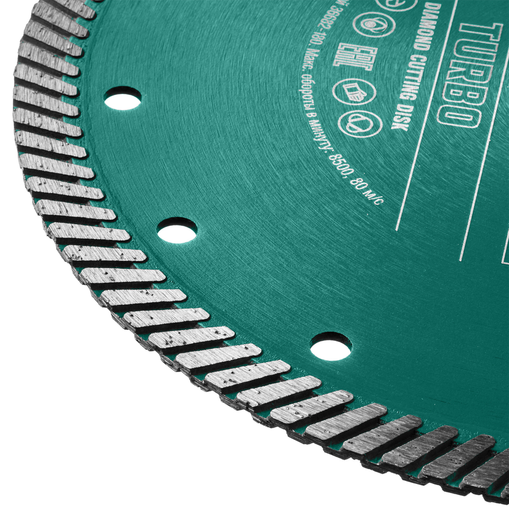 KRAFTOOL Turbo, 180 мм, (22.2 мм, 10 х 2.6 мм), сегментированный алмазный диск (36682-180)