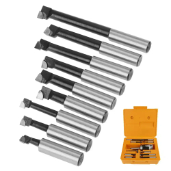 комплект принадлежностей для фрезерного станка MT2 M10 F1-12 расточная головка 50 мм с 9 шт. расточными оправками по 12 мм