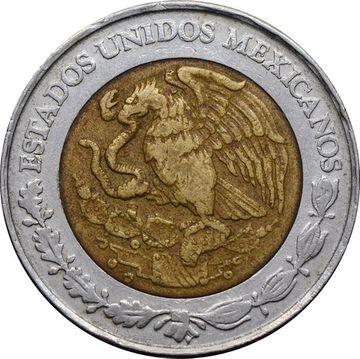 5 новых песо 1992-1995 Мексика