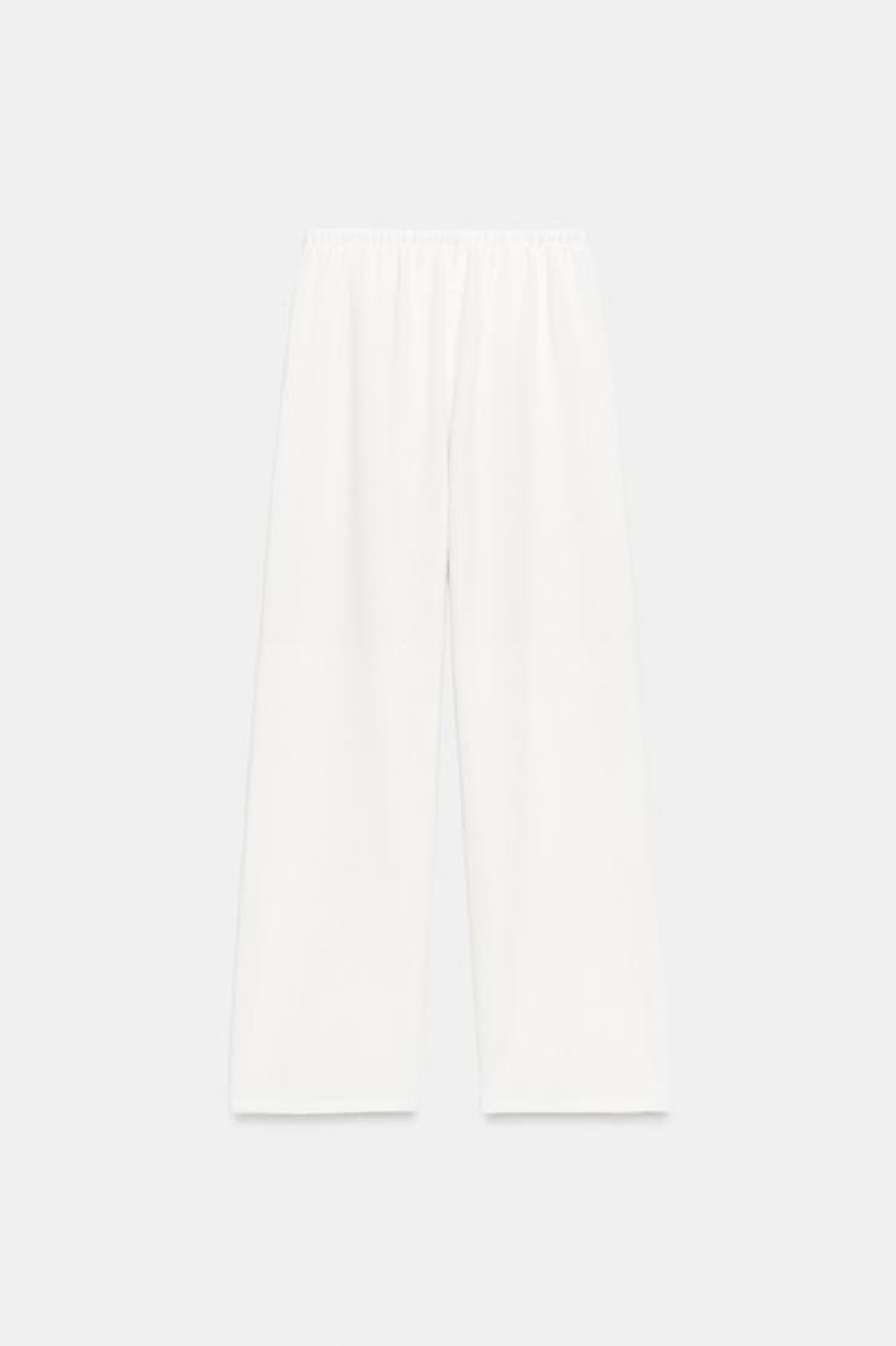 ZARA БРЮКИ WIDE-LEG ИЗ ТКАНИ С ЭФФЕКТОМ РУСТИК, ЭКРЮ