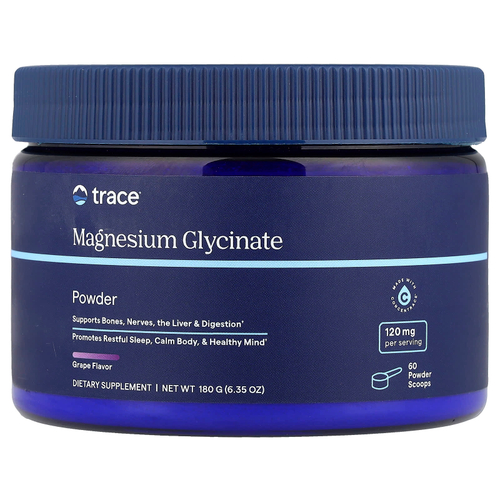 Trace, Порошок глицината магния, виноград, 180 г (6,35 унции)