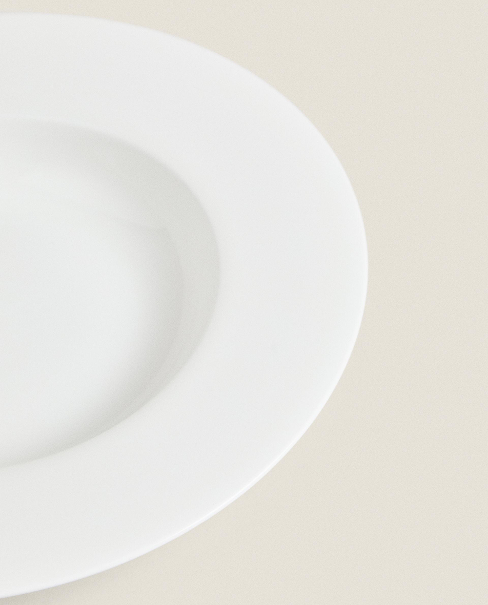 Zara Home тарелка глубокая из костяного фарфора, цвет белый, 24 см